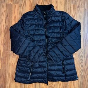 St. John’s Bay Women's Black Puffer Jacket with imperfections